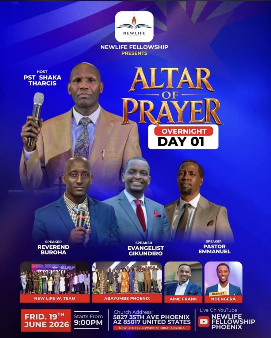 Altar of Prayer, 19 to 21 June 2026, hosted by Pastor Shaka Tharcis at New Life Fellowship of Phoenix